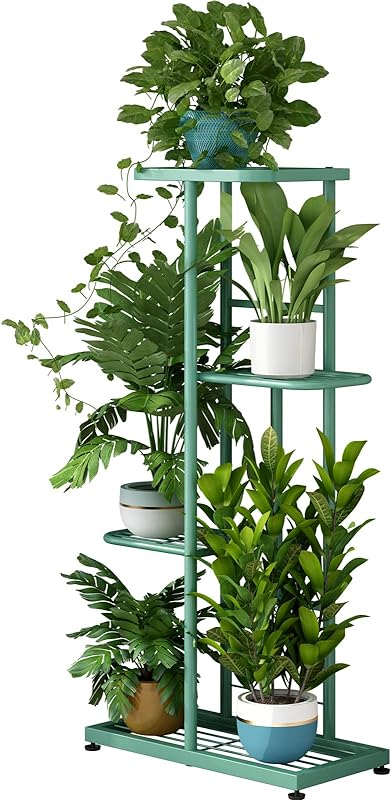 Linzinar Plant Stand Metal 6 Tier 7 Potted Flower Pot Holder Shelf