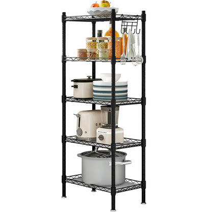 Linzinar Shelf 5 Wier Metal Storage Rack Shelving Unit Organizer