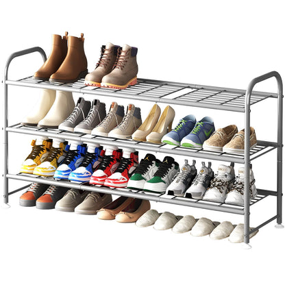Linzinar Shoe Rack 4 Tier Storage Organizer for Closet Entryway Metal