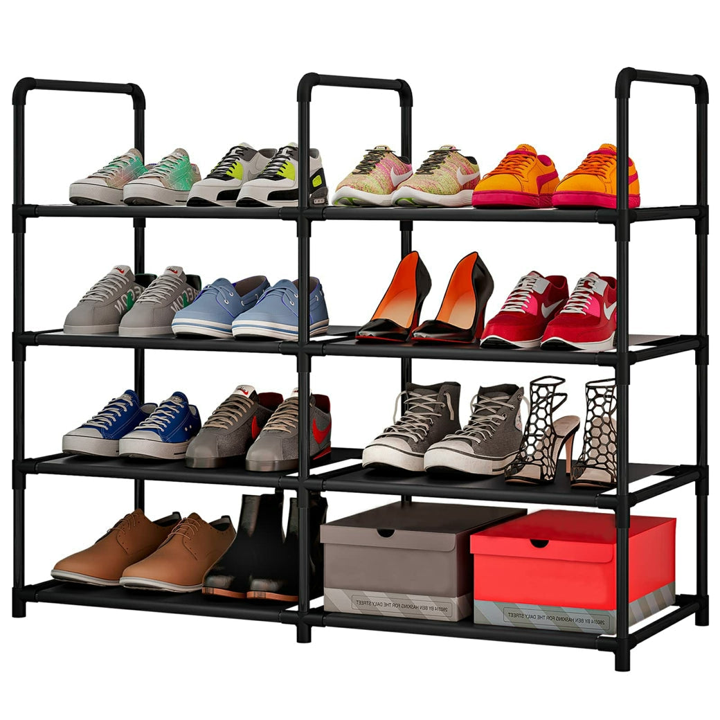 Linzinar Shoe Rack Storage Organizer 4 Tier Metal Tall Free Standing Shelf