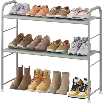Linzinar Shoe Rack 2 Tier Storage Organizer for Closet Entryway