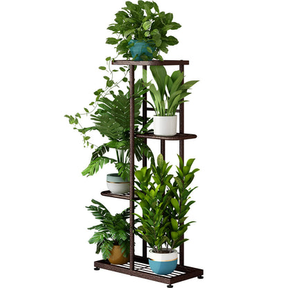 Linzinar Plant Stand 4 Tier 5 Potted Planter Rack Storage Organizer Flower Pot Holder Shelves