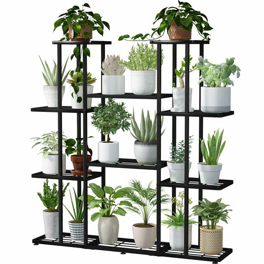Linzinar Plant Stand 6 Tier Multiple Flower Pot Holder Shelves Indoor Outdoor Planter Rack