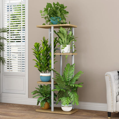 Linzinar  Plant Stand 4 Tier 5 Potted Indoor Plant Shelf Multiple Stands for Garden Corner Balcony Living Room