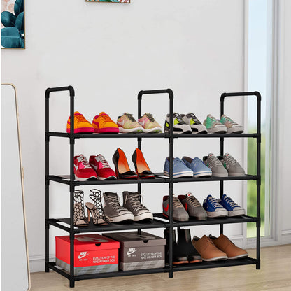 Linzinar Shoe Rack Storage Organizer 4 Tier Metal Tall Free Standing Shelf