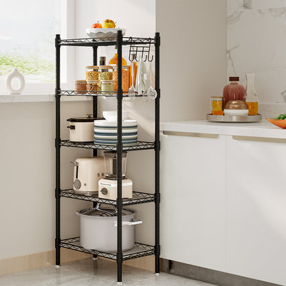 Linzinar Shelf 5 Wier Metal Storage Rack Shelving Unit Organizer