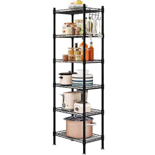 Linzinar Shelf 6 Wier Metal Storage Rack Shelving Unit Organizer