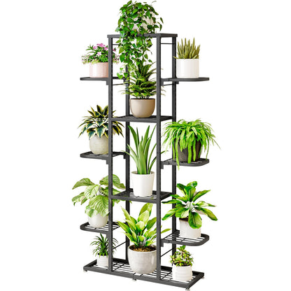 Linzinar Plant Stand 7 Tier 12 Potted Indoor Outdoor Multi Flower Pots